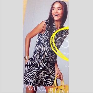 Banana Republic Monochrome Leaf Print Jumpsuit